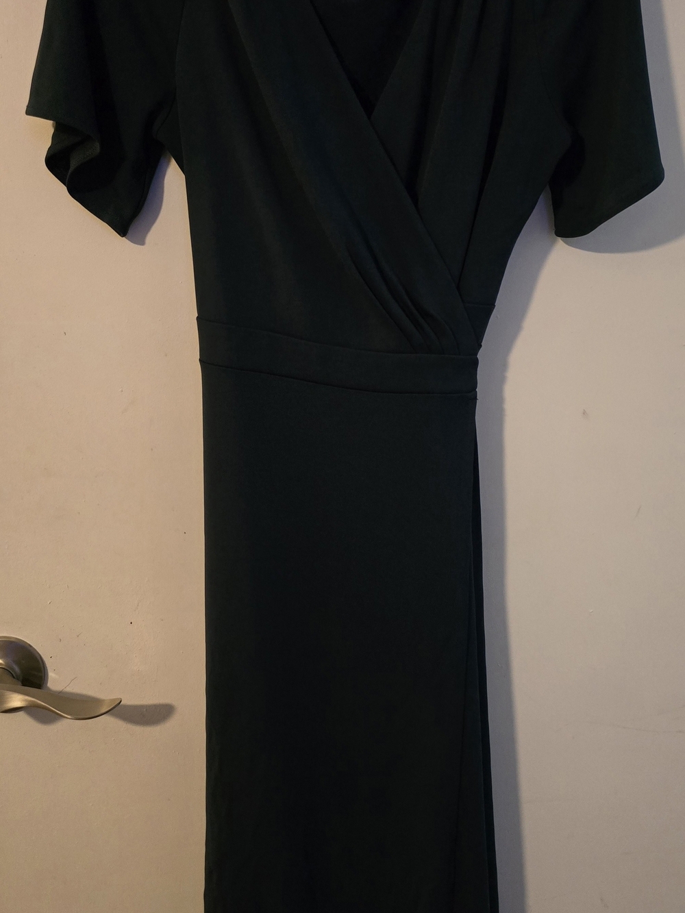 LOFT Dark Green Wrap Midi Dress